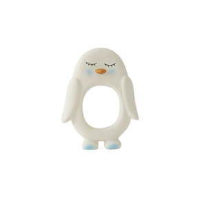 Bílé kousátko pro děti z přírodní gumy OYOY Penguin