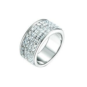 Prsten s bílými krystaly Swarovski Elements Crystals Gina, vel. 6