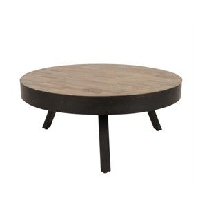 Konferenční stolek z recyklovaného teakového dřeva White Label Suri, Ø 74 cm
