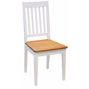 Bílá jídelní židle z břízy s dubovým podsedákem Rowico Ella