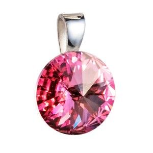 Růžový přívěsek ze stříbra se Swarovski krystalem Je Veux Herno