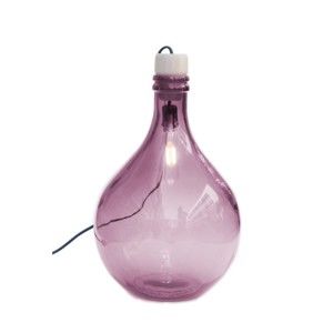 Růžová stolní lampa z recyklovaného skla Surdic
