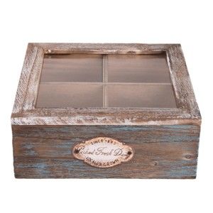 Dřevěný úložný box na čaj Clayre & Eef Melico