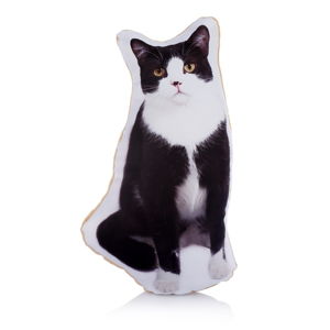 Polštářek s potiskem kočky Adorable Cushions Midi BW Cat