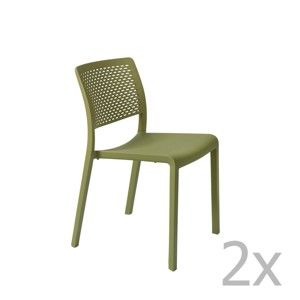 Sada 2 zelených zahradních židlí Resol Trama Simple