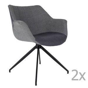 Sada 2 šedých židlí Zuiver Doulton