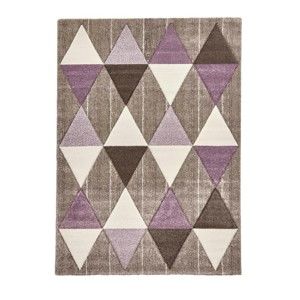 Béžovofialový koberec Think Rugs Brooklyn Triangles, 120 x 170 cm