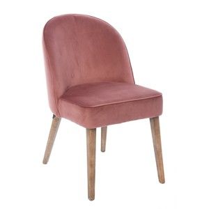 Růžová sametová židle Miloo Home Dean