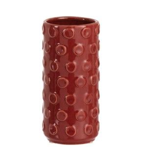 Červená keramická váza J-Line Spheres, výška 23 cm