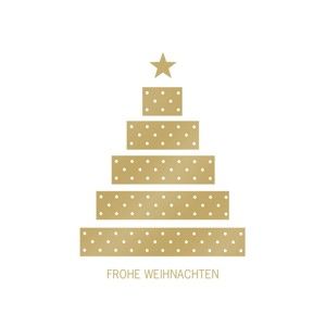 Balení 10 papírových ubrousků s vánočním motivem PPD Tree & Presents Gold