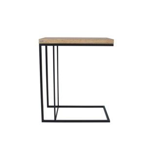 Černý odkládací stolek s deskou z dubového dřeva take me HOME Felix, 50 x 30 cm