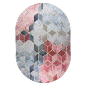 Růžovo-světle šedý pratelný koberec 60x100 cm – Vitaus