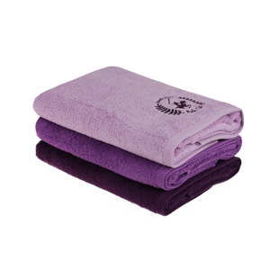Sada 3 fialových ručníků, 140 x 70 cm
