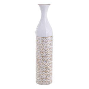Bílá kovová váza InArt Antique, ⌀ 17 cm
