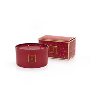 Červená vonná svíčka v krabičce s vůní hřebíčku a skořice Bahoma London Pergio