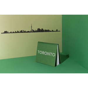 Černá nástěnná dekorace se siluetou města The Line Toronto