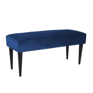 Tmavě modrá lavice se sametovým potahem Leitmotiv Luxury