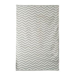 Šedo-béžový bavlněný ručně tkaný koberec Pipsa Zigzag, 140 x 200 cm
