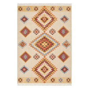 Oranžovo-béžový koberec s podílem recyklované bavlny Nouristan, 80 x 150 cm