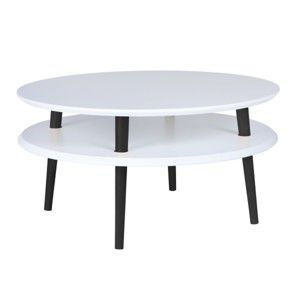 Bílý konferenční stolek s černými nohami Ragaba UFO, Ø 70 cm