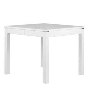 Lesklý bílý rozkládací jídelní stůl Durbas Style Eric, délka až 225 cm