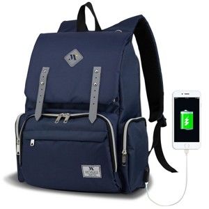 Tmavě modrý batoh pro maminky s USB portem My Valice MOTHER STAR Baby Care Backpack