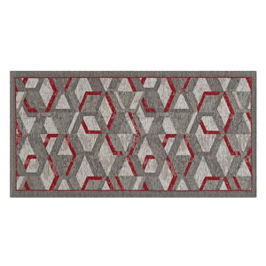 Šedo-červený běhoun Floorita Hypnotik, 55 x 280 cm
