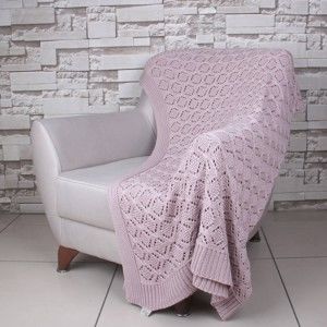 Růžová bavlněná deka Celma, 130 x 170 cm