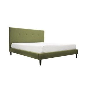 Zelená postel s černými nohami Vivonita Kent, 180 x 200 cm