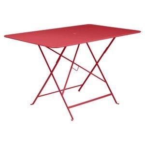 Červený skládací zahradní stolek Fermob Bistro, 117 x 77 cm