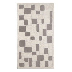 Krémový koberec s příměsí bavlny Mosaic Kahve, 80 x 150 cm