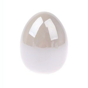 Světle béžové dekorativní keramické vajíčko Dakls Easter Deco, výška 10,3 cm