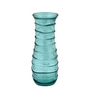 Tyrkysově modrá váza z recyklovaného skla Ego Dekor Organic, výška 25 cm