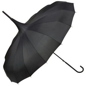 Černý holový deštník Von Lilienfeld Pagoda Fabienne, ø 90 cm