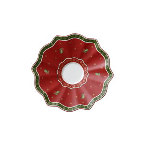 Červený porcelánový podšálek s vánočním motivem Villeroy & Boch, ø 16,5 cm