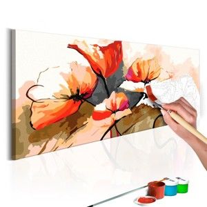 DIY set na tvorbu vlastního obrazu na plátně Artgeist Poppies, 100 x 40 cm
