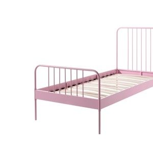 Růžová kovová dětská postel Vipack Jack, 90 x 200 cm