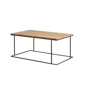 Konferenční stolek s černým podnožím a dubovou deskou Custom Form Walt, délka 100 cm