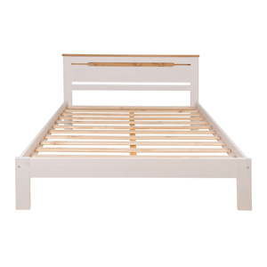 Bílý rám dvoulůžkové postele z borovicového dřeva Marckeric Elisa, 150 x 197,5 cm