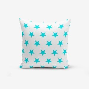 Povlak na polštář s příměsí bavlny Minimalist Cushion Covers Turquoise Star Modern, 45 x 45 cm