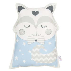 Modrý dětský polštářek s příměsí bavlny Apolena Pillow Toy Smart Cat, 23 x 33 cm