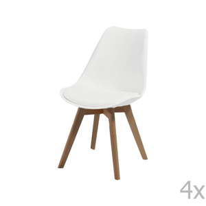 Sada 4 bílých jídelních židlí Evergreen House Eco