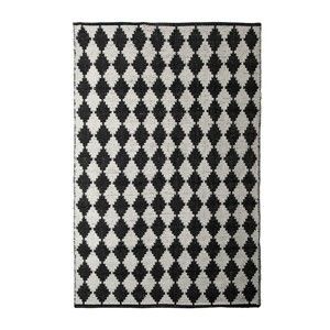 Černobílý bavlněný ručně tkaný koberec Pipsa Diamond, 140 x 200 cm