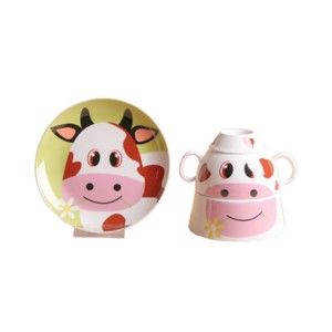 Dětský snídaňový set z kostního porcelánu Silly Design Sweet Cow