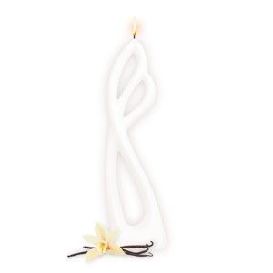 Bílá vonná svíčka s vůní vanilky Alusi Ava, 8 hodin hoření