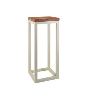 Odkládací stolek z teakového dřeva a železa Moycor, ø 30 x 75 cm
