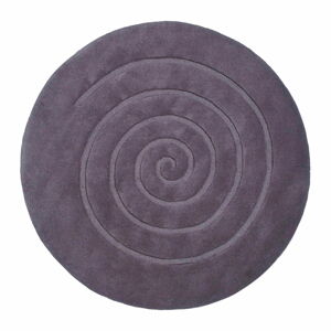 Šedý vlněný koberec Think Rugs Spiral, ⌀ 180 cm