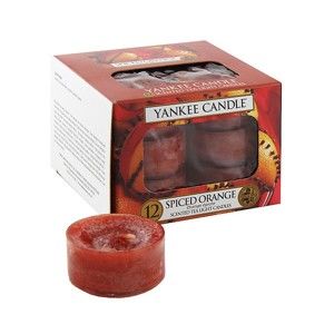 Sada 12 vonných svíček Yankee Candle Pomeranč se špetkou koření, doba hoření 4 - 6 hodin