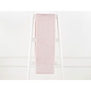 Pudrově růžový bavlněný ručník Elois, 70 x 140 cm