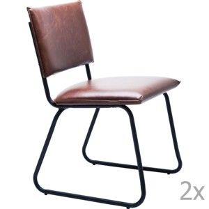 Sada 2 hnědých jídelních židlí Kare Design  Duran